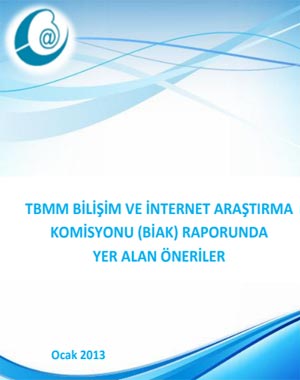 TBMM BİLİŞİM VE İNTERNET ARAŞTIRMA KOMİSYONU (BİAK) RAPORUNDA YER ALAN ÖNERİLER