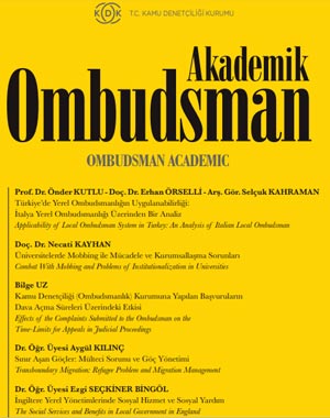 KAMU DENETÇİLİĞİ KURUMU - OMBUDSMANLIK: AKADEMİK OMBUDSMAN - DERGİ