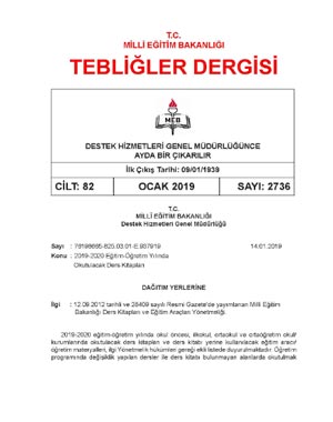 T.C.MİLLÎ EĞİTİM BAKANLIĞI TEBLİĞLER DERGİSİ