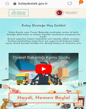 t.c. ticaret bakanlığı: kolay destek