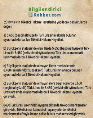 t.c. ticaret bakanlığı: 2019 yılı için tüketici hakem heyetlerine yapılacak başvurularda parasal değerler 