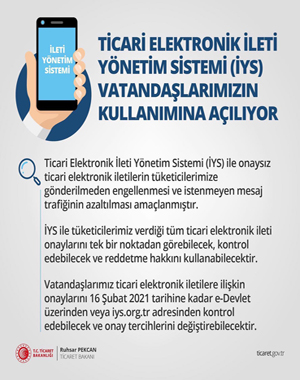 Ticaret Bakanlığı Ticari Elektronik İleti Yönetim Sistemine İlişkin Basın Açıklaması - 7 Ocak 2021