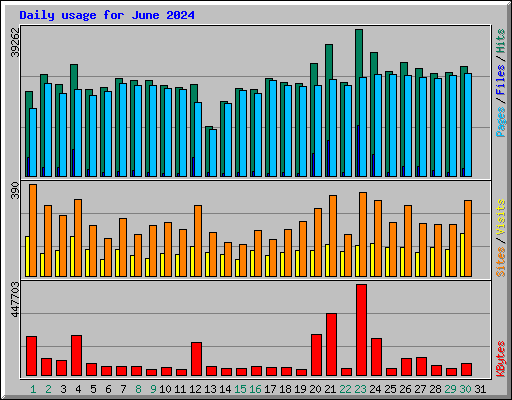 Daily usage for June 2024