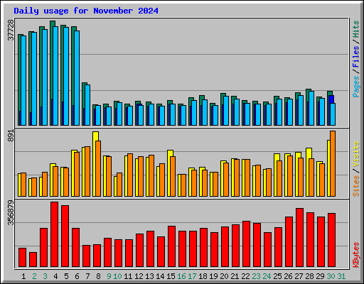 Daily usage for November 2024