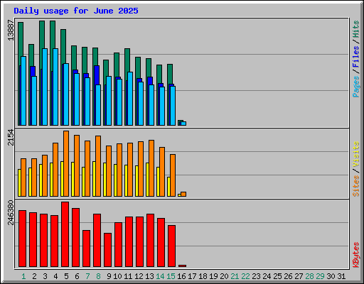 Daily usage for June 2025